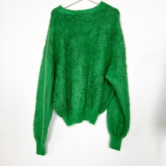 Saint Michael MX6 Mxxxxxx Sweater Size XL Green Knit Mohair Wool Nylon Logo RARE - Picture 2 of 11